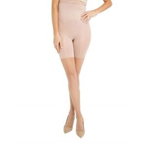 NWOT ASSETS Red Hot Label Spanx S Flatout Mid-Thigh Shaper FS3915 Beige 130827